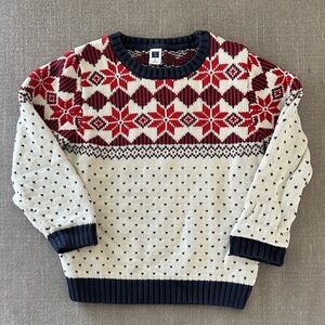 Janie and Jack Red and Cream Kids Sweater
